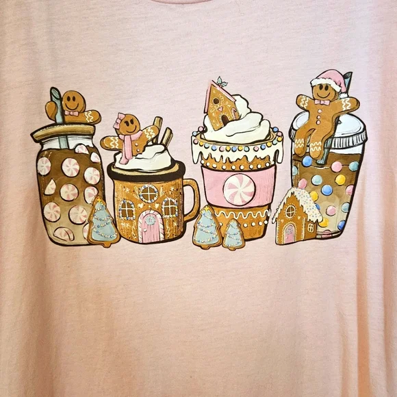 Christmas Gingerbread women's t shirt L - Picture 3 of 5